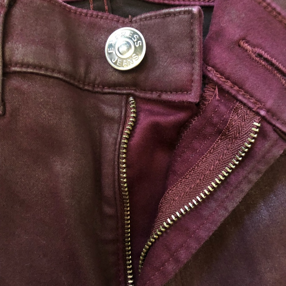 Express oxblood coated highrise ankle legging 00